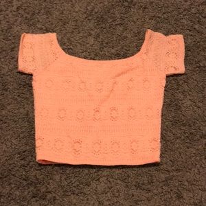 Hollister pink lace crop top